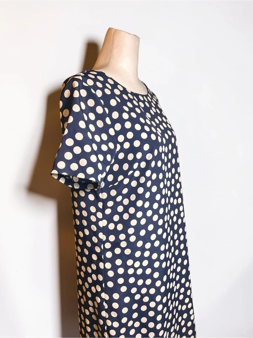 J.Crew Navy Polka Dot Shift Dress Size 6
